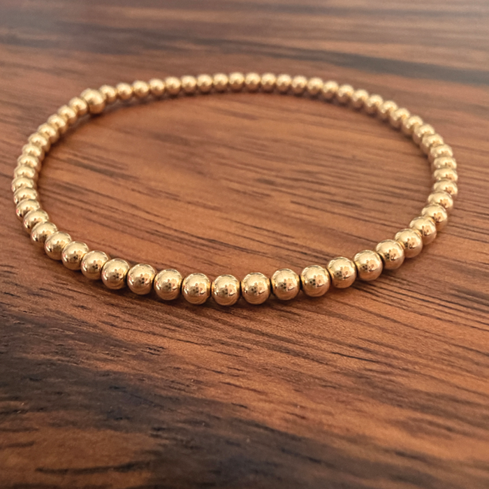 Gold Luxury Single Bracelet - Small Bead (3mm)