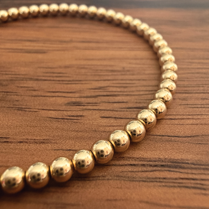 Gold Luxury Single Bracelet - Small Bead (3mm)