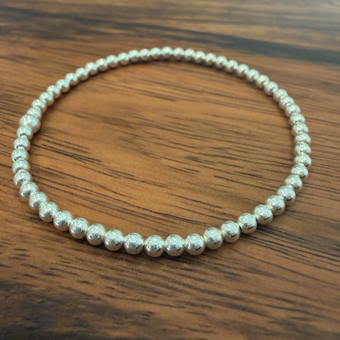 Silver Luxury Single Bracelet - Small Bead (3mm)