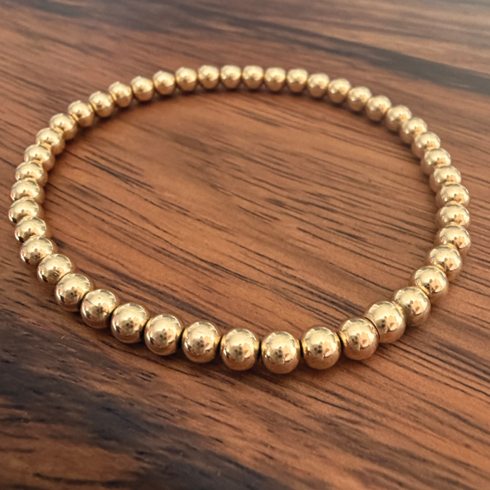 Gold Luxury Single Bracelet - Medium Bead (4mm)