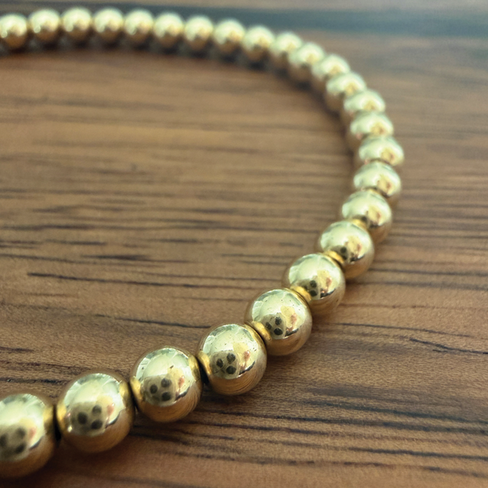 Gold Luxury Single Bracelet - Medium Bead (4mm)
