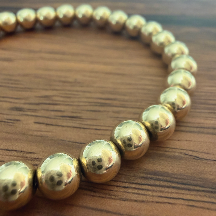 Gold Luxury Single Bracelet - Large Bead (6mm)