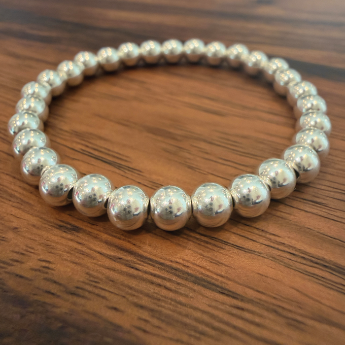 Silver Luxury Single Bracelet - Large Bead (6mm)