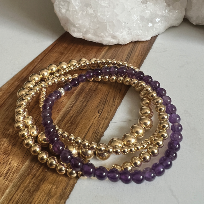 Quiet Mind - Deep Amethyst Chakra Bracelet
