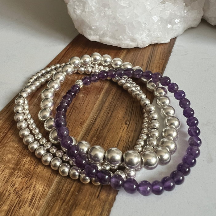 Quiet Mind - Deep Amethyst Chakra Bracelet